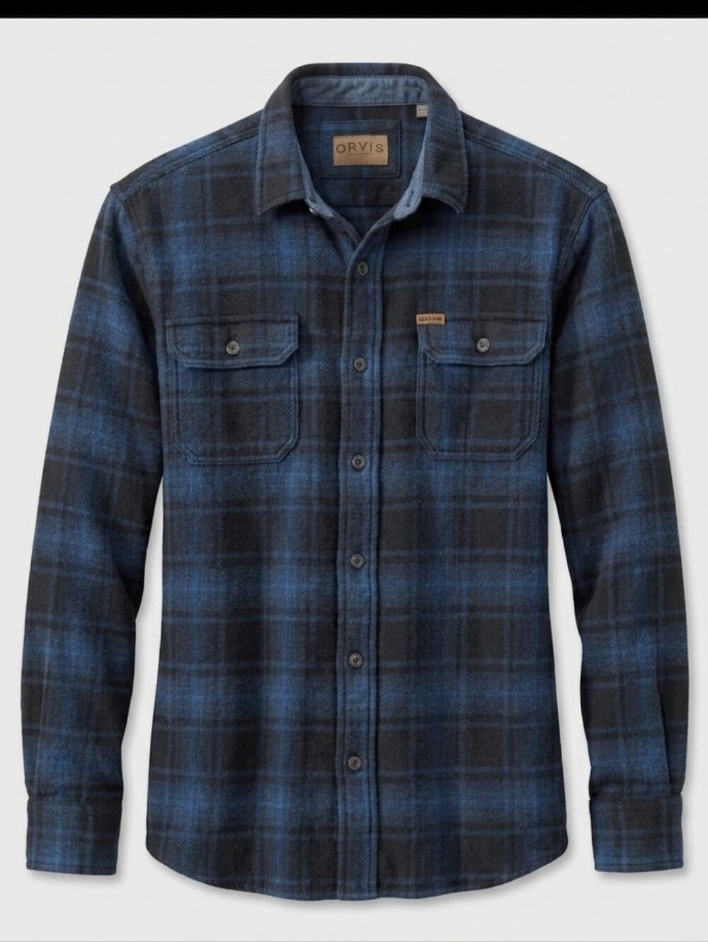 Orvis Flannel Shirt Jacket Men's XL Blue Plaid Lumberjack Classic Collection